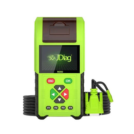 JDiag M200 — Escáner universal con prueba de relés, simulación de señal y prueba de inyectores